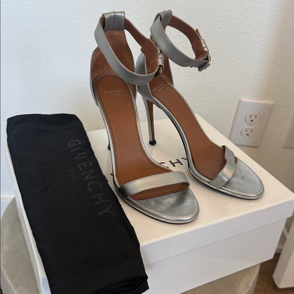 Givenchy Metallic Silver Stiletto Heels -36.5